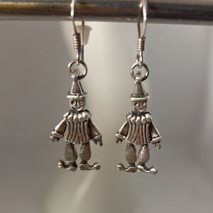 Vintage Articulated 925 Clown Earrings